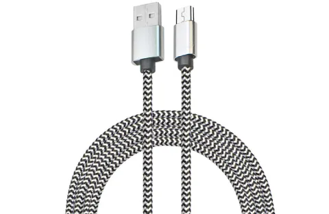 10ft Nylon Braided Micro USB Cable - Durable & Tangle-Free Design