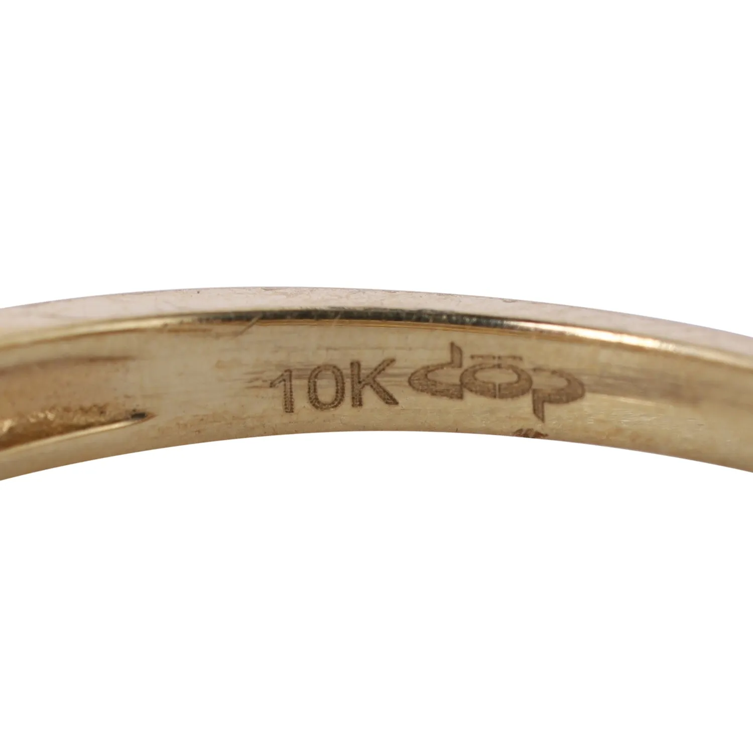 10Kt Yellow Gold Smooth Opal Inlay Wedding Band Size 7