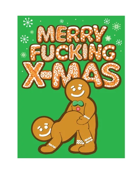 2 Pcs Merry F*cking Christmas Gingerbread Gift Bag - Novelty Gift Bag