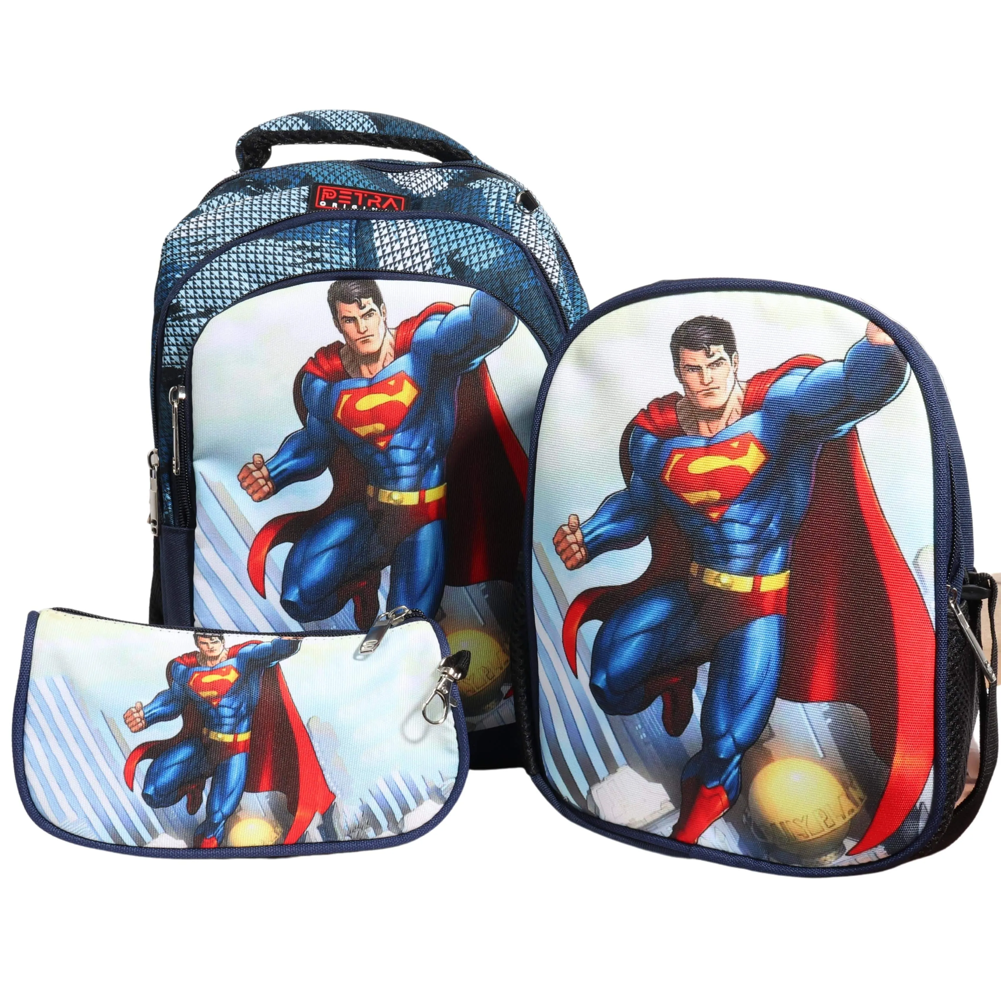 3 in 1 Cartoon School Bag Set with Pencil Case and Lunch Bag For Kids