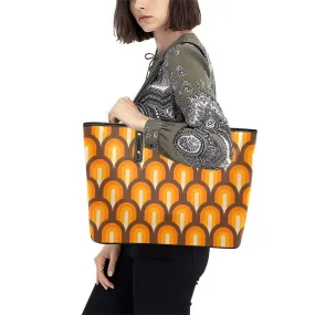 70s Style Groovy Handbag, Retro Handbag, Retro Bag, Vintage style Bag, PU Leather Bag, Funky Handbag,Orange handbag,Geometric bag,Hippie Bag