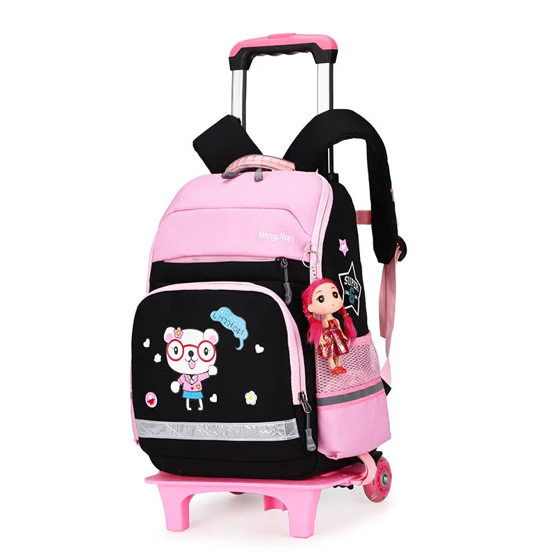 American Detachable Trolley  Bag For Elementary School Students