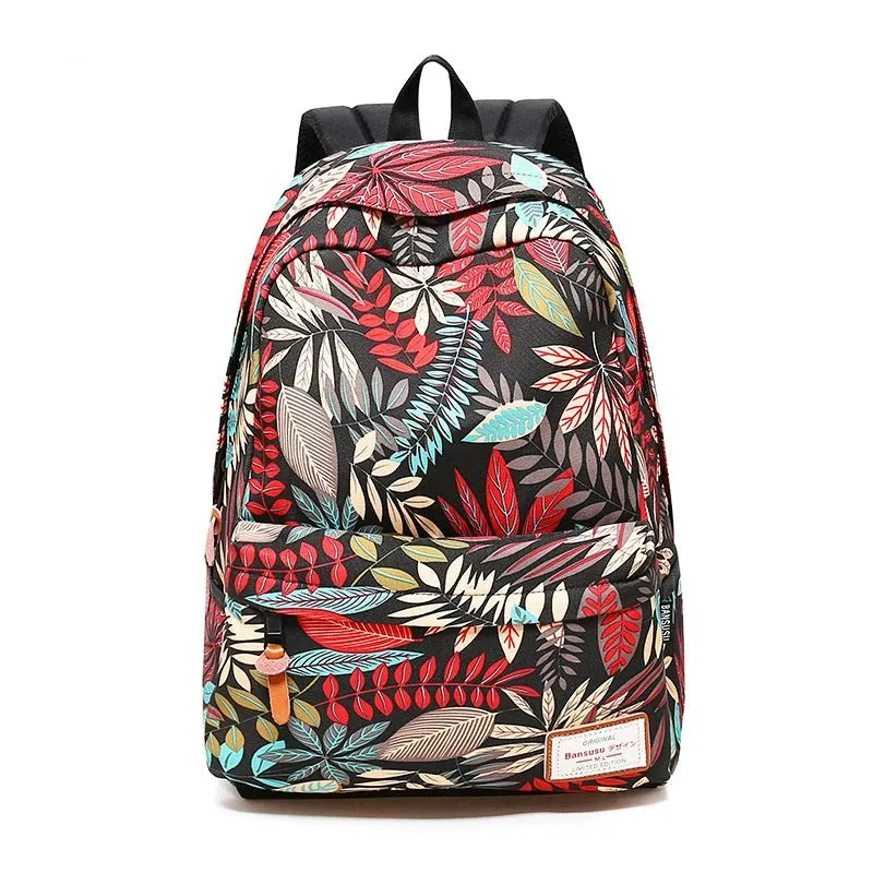 Artistic Printed Waterproof Backpack - Stylish Korean School Bag