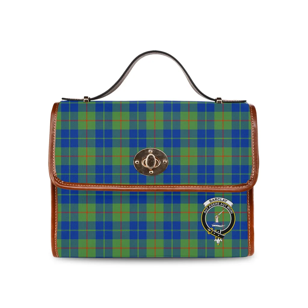 Barclay Hunting Ancient Tartan Waterproof Canvas Bag with Family Crest