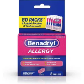 Benadryl Ultratabs Antihistamine Allergy Relief Tablets On-The-Go Size - 8ct