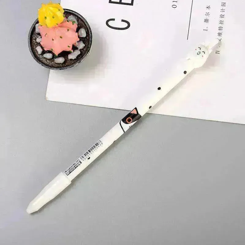 Black & White Cat Pattern Office School Supplies Gel Pen