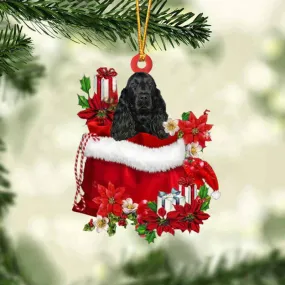 Black Cocker Spaniel Gift Bag Christmas Ornament GB015