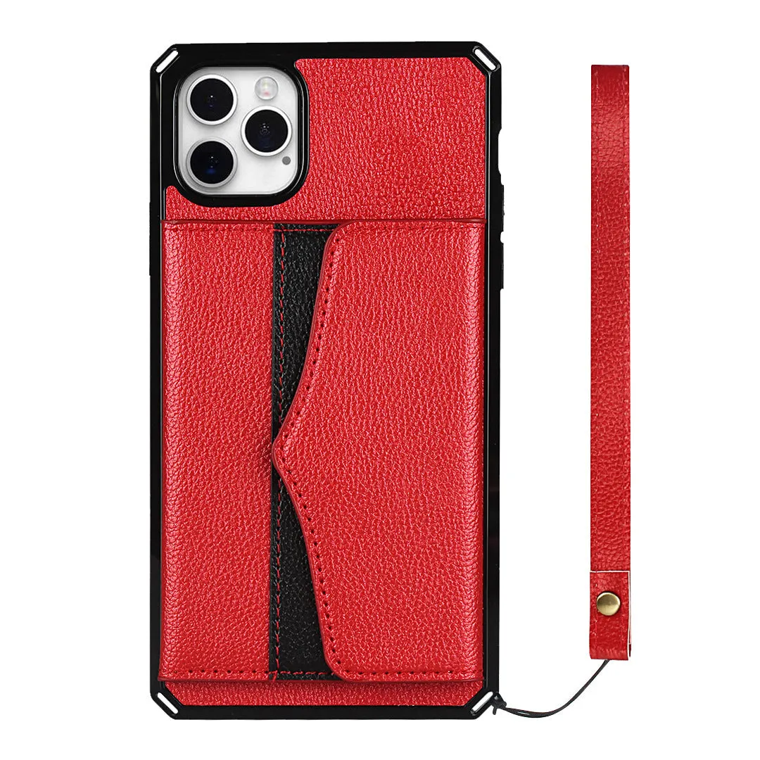 Black iPhone 12/12 Pro Shockproof phone case for card slot wallet