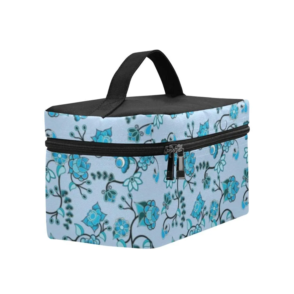 Blue Floral Amour Cosmetic Bag/Large