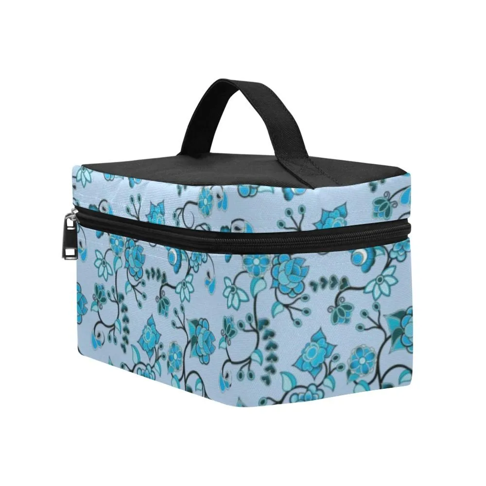 Blue Floral Amour Cosmetic Bag/Large