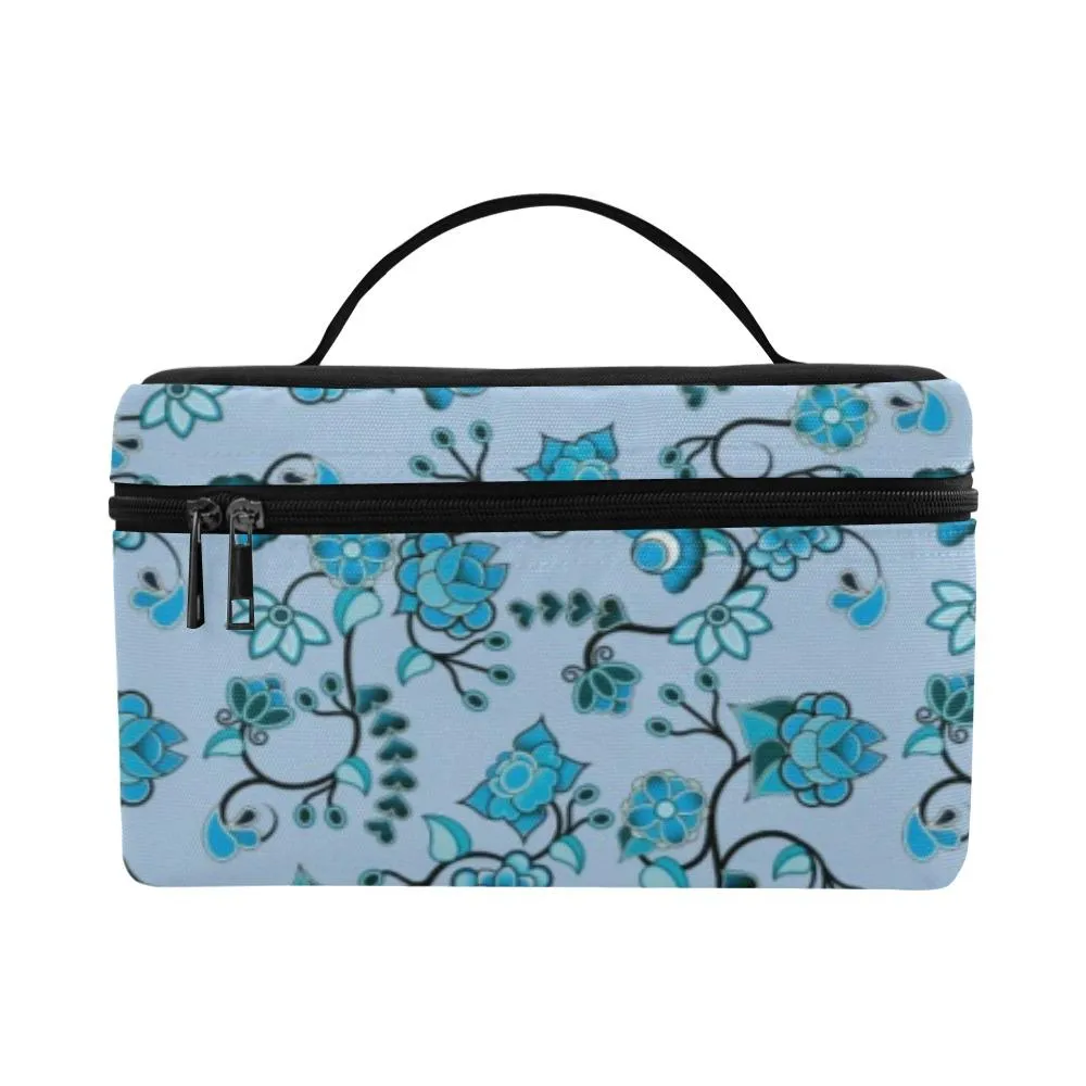 Blue Floral Amour Cosmetic Bag/Large