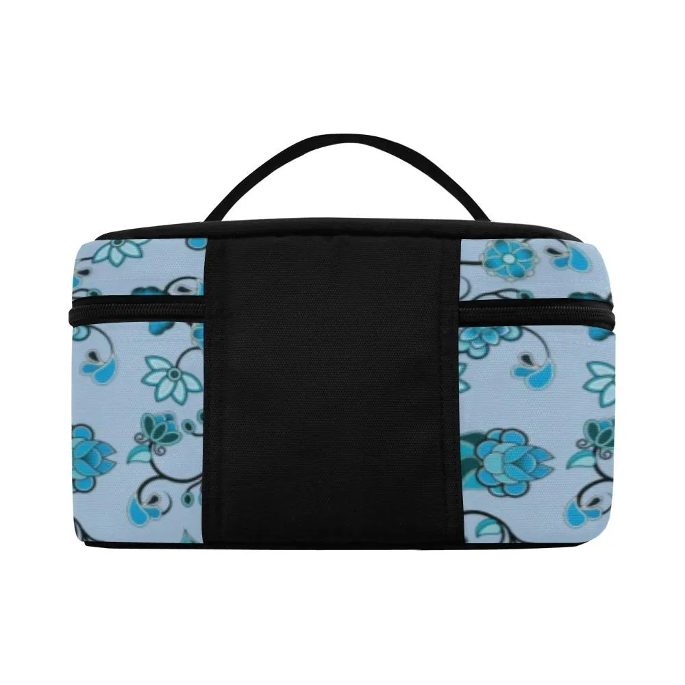 Blue Floral Amour Cosmetic Bag/Large