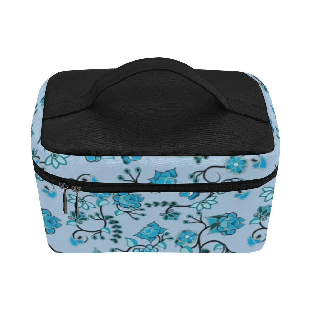 Blue Floral Amour Cosmetic Bag/Large