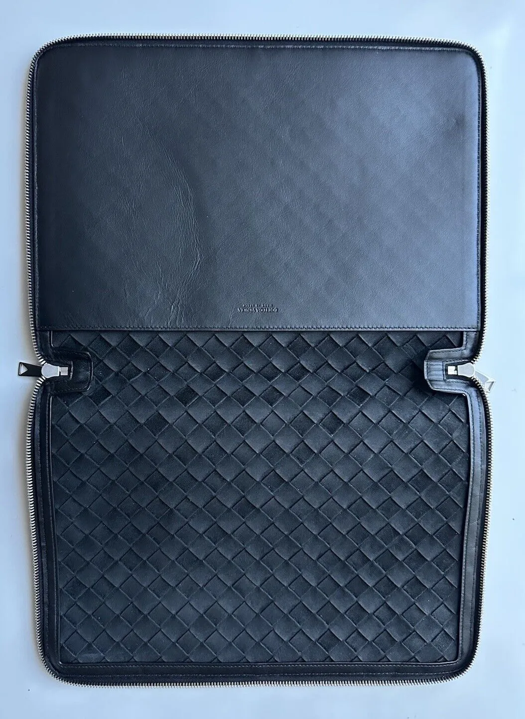 Bottega Veneta Intrecciato Calf Leather Document Case Black 676591 NWT $1600