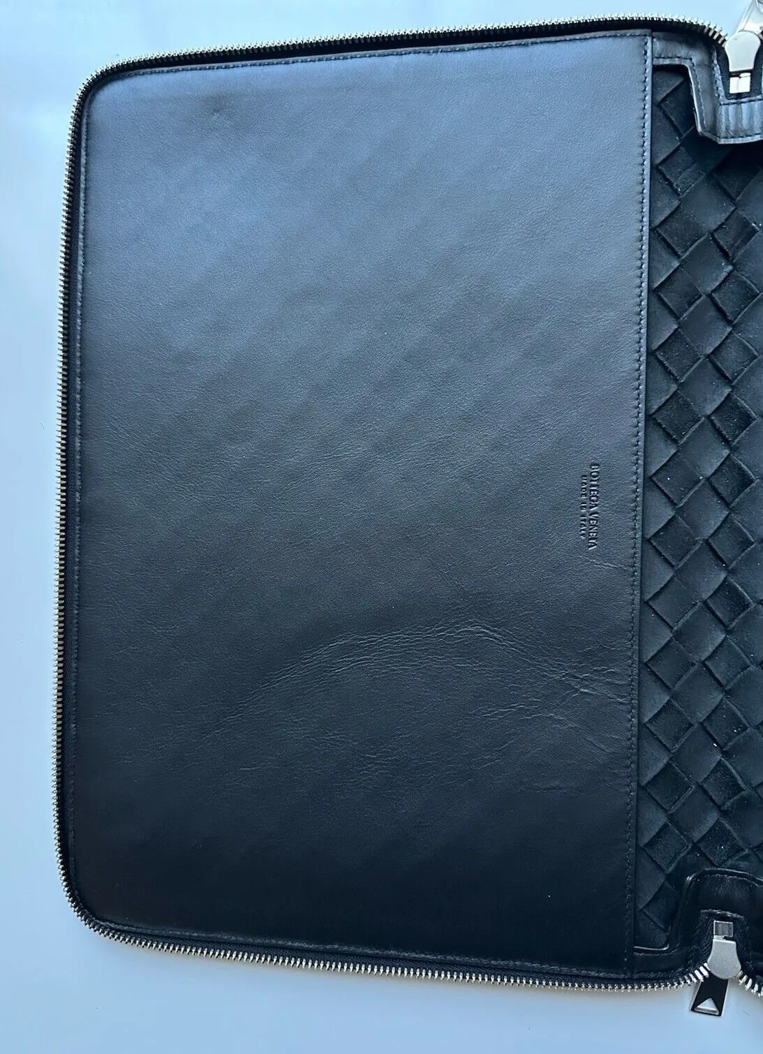 Bottega Veneta Intrecciato Calf Leather Document Case Black 676591 NWT $1600