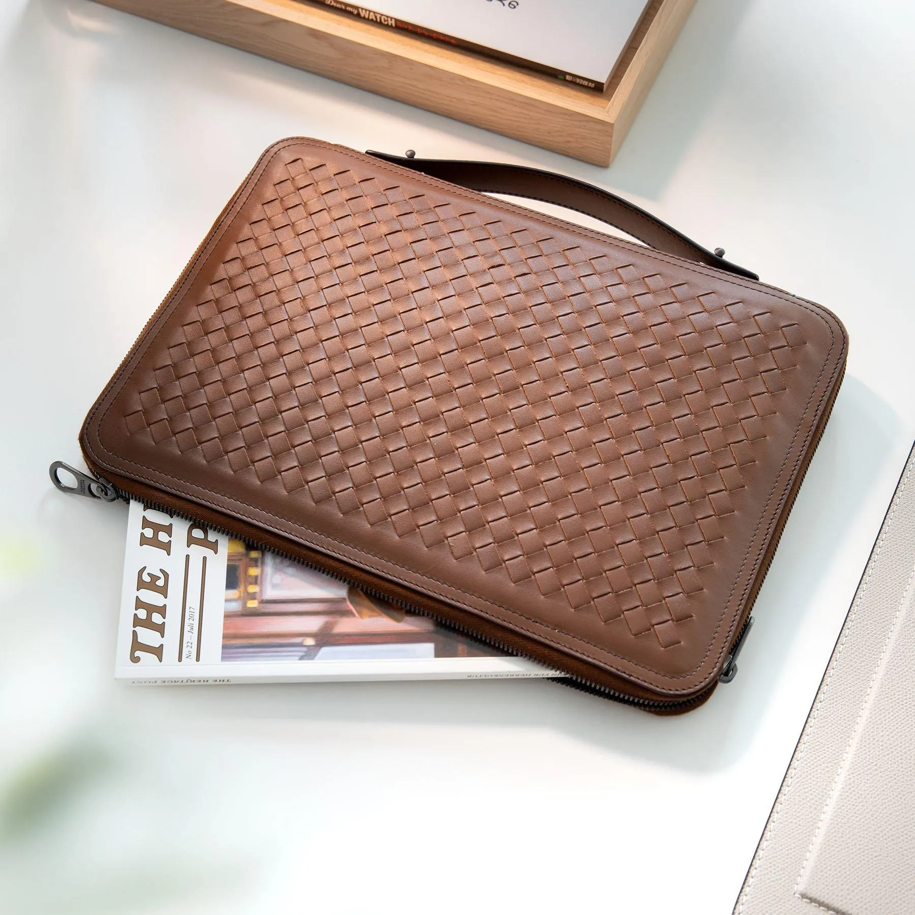 Bottega Veneta Woven 2way Document Case