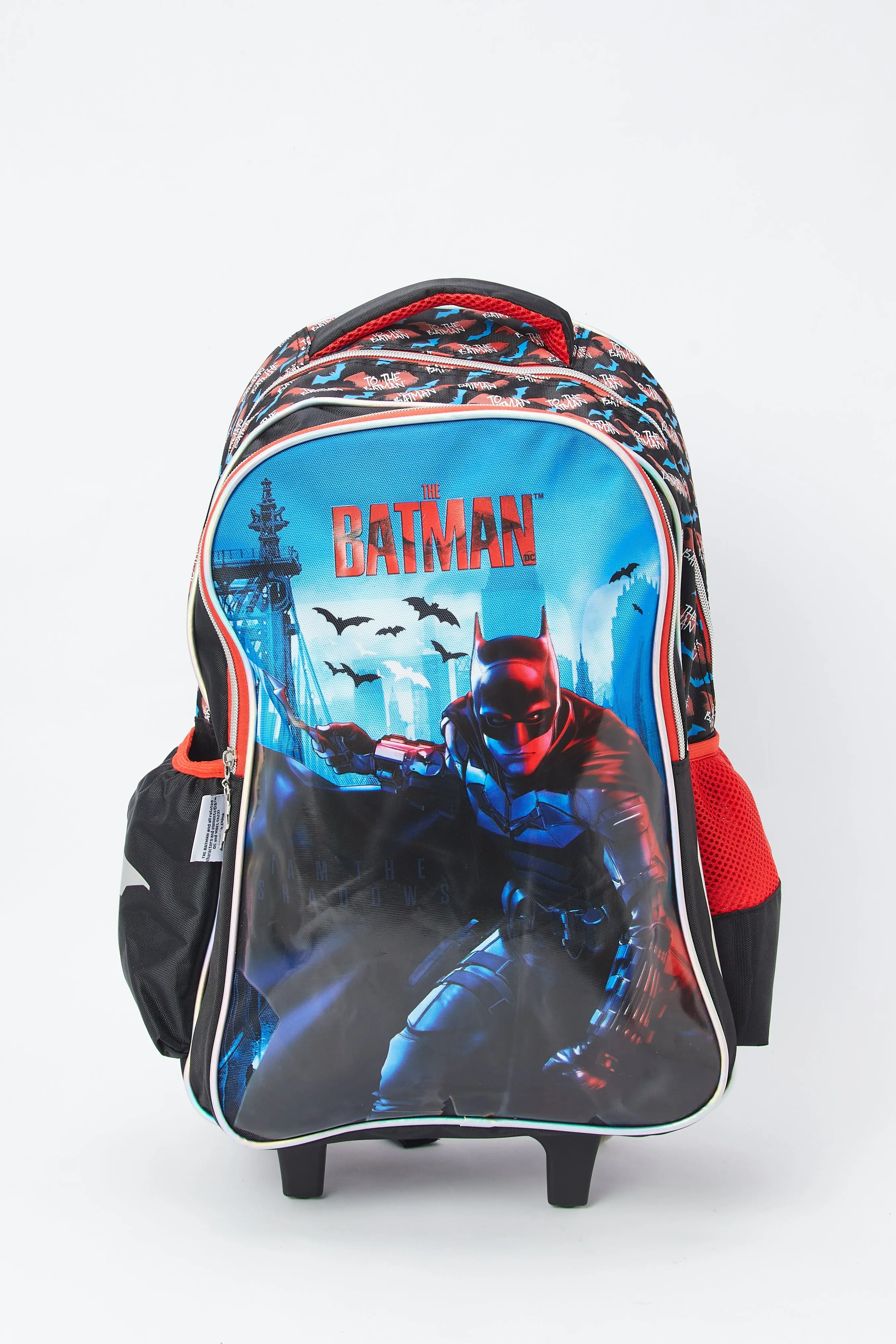 Boys Black And Red Batman Print 18" Trolley Bag