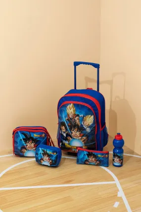 Boys Blue Dragon Ball Print Trolley Set (5 Piece)