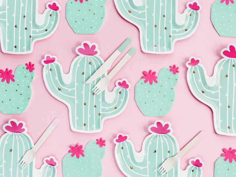 Cactus Fiesta Party Paper Plates | 9 INCH | Set 6