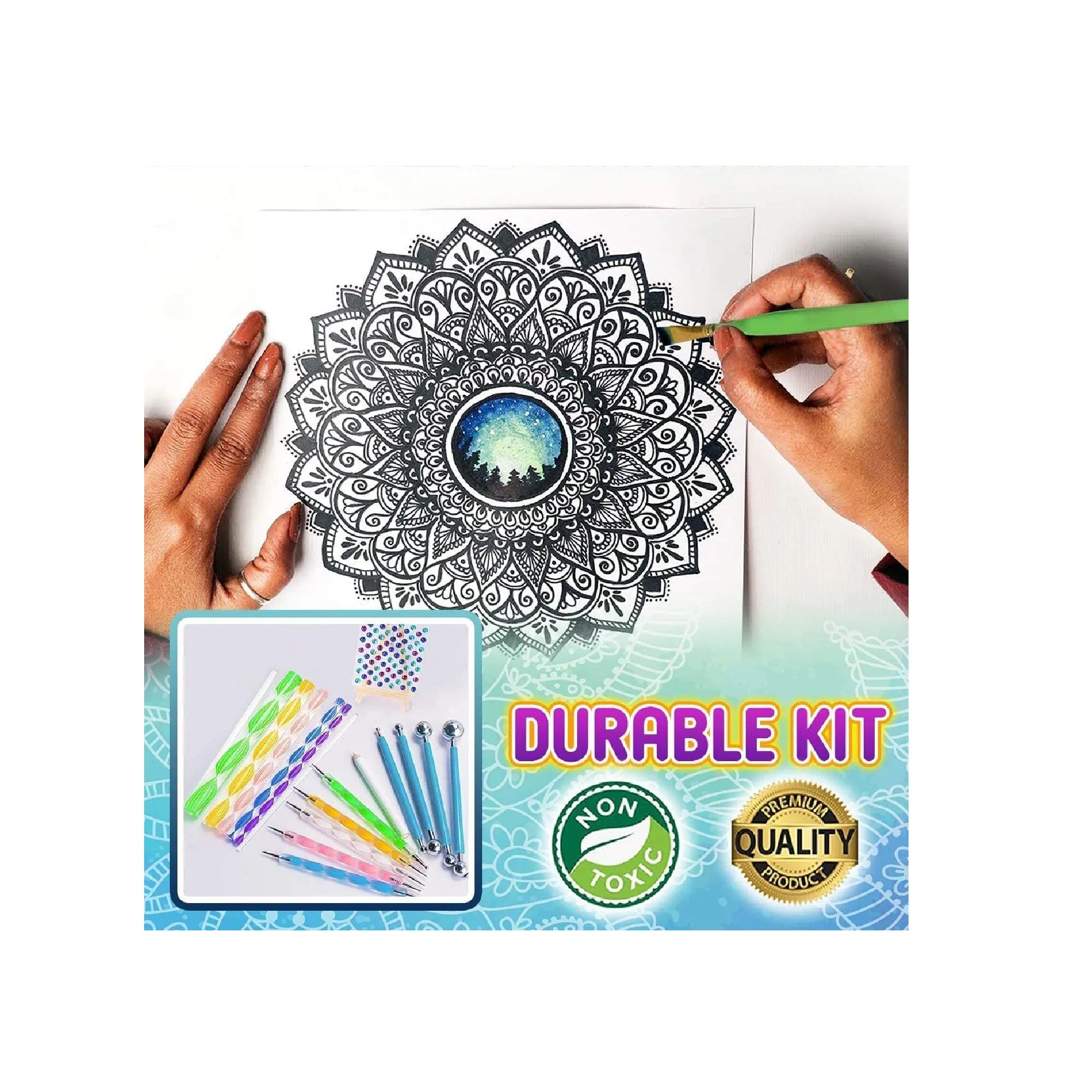 Catcrafter 71 PCS Mandala Dotting Tools Art Supplies | Rock Dot Stencils for Painting Tool Set Craft Kits with Tray Brush Zipper