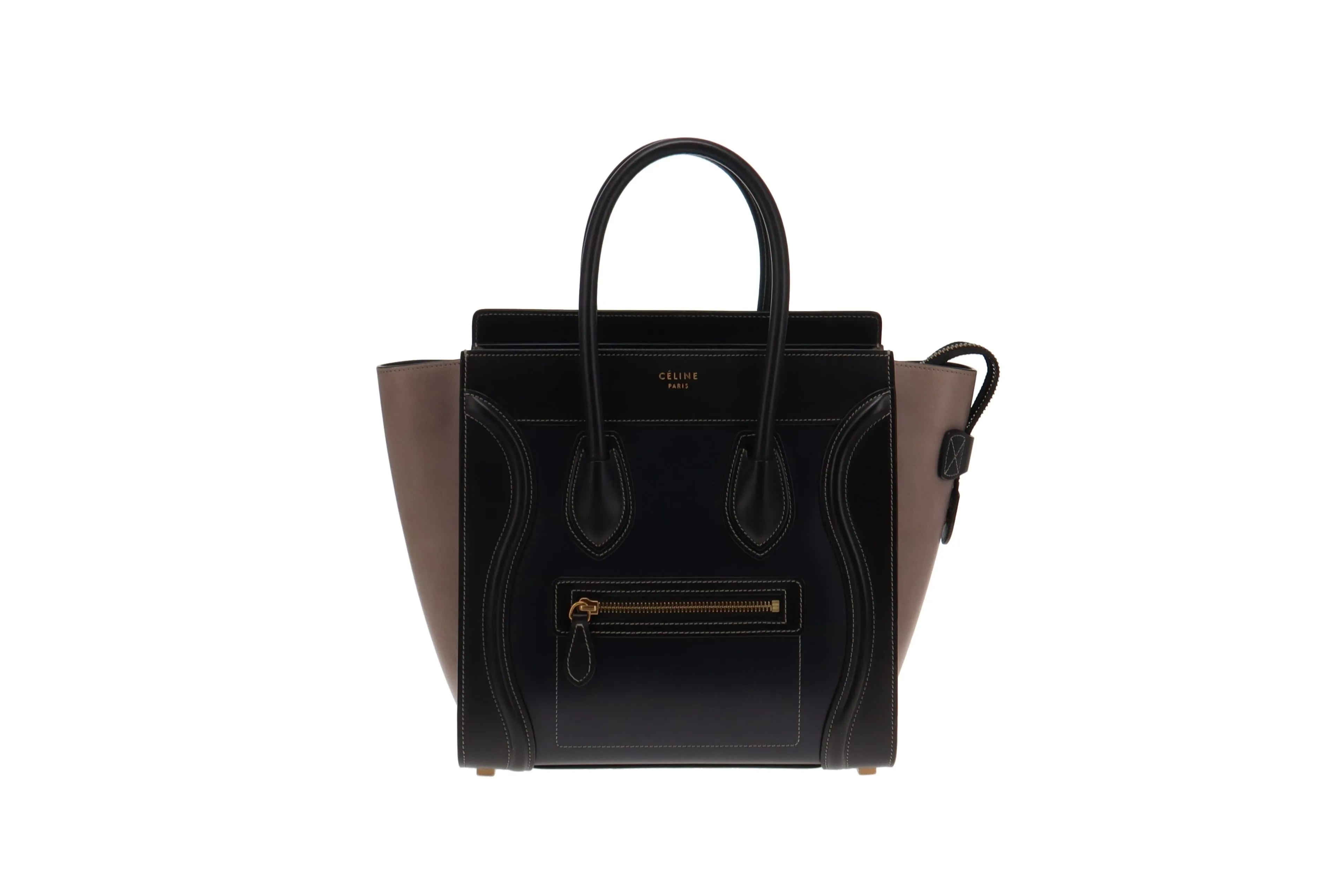 Celine Micro Navy & Black & Grey Panelled Luggage Tote