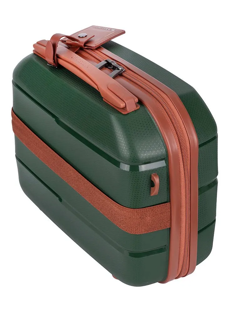 Cellini Spinn Beauty Case | Green/Tan