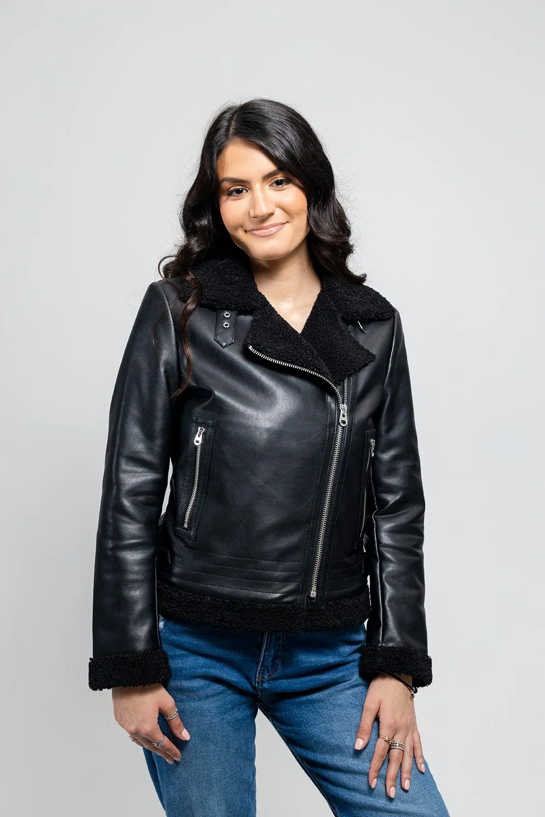 Chelsea - Women's Faux Leather Jacket (POS)