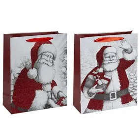 Christmas Pencil Sketch Gift Bag