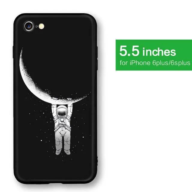 Cool Space Moon Astronaut Iphone Case