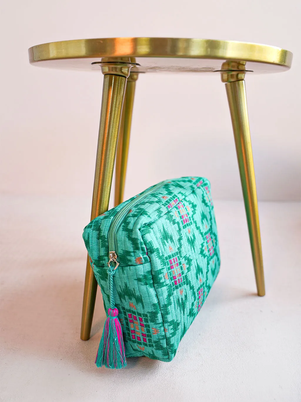 Cosmetic Bag Ikat Green