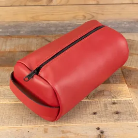 Cowhide Red Toiletry Bag