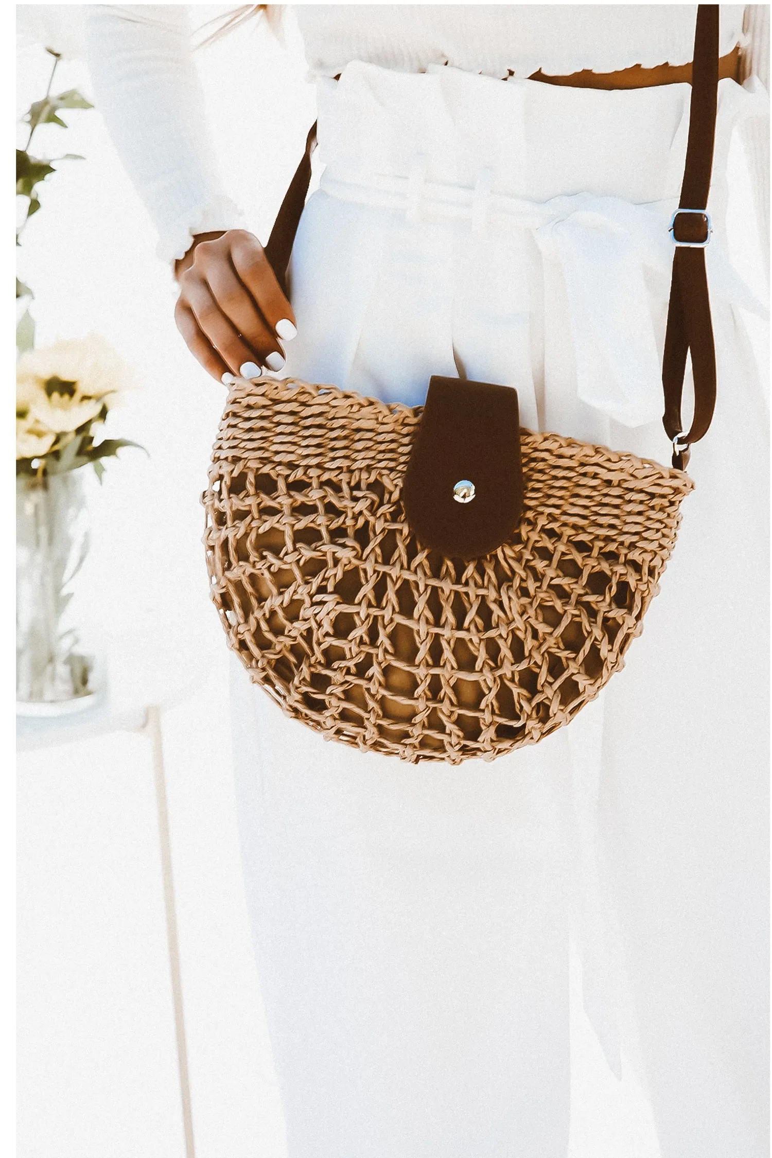 Crossbody Basket Bag - Tan