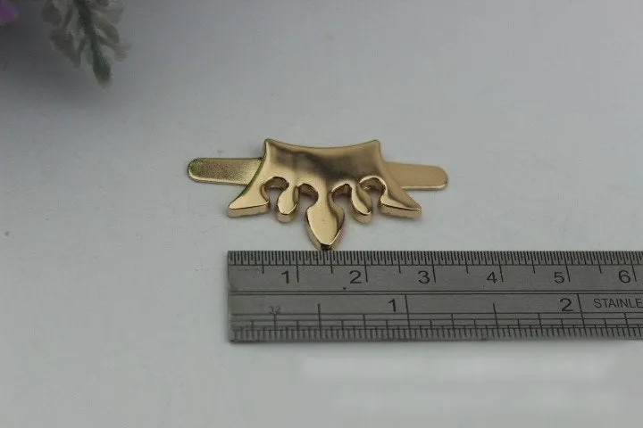 Crown-Shaped Purse Label 2/20pcs Bag Hardware Charm Light Gold Handmade Purse Handbag Making Metal Decoration 30mm 1 1/8" Wholesale Supplies