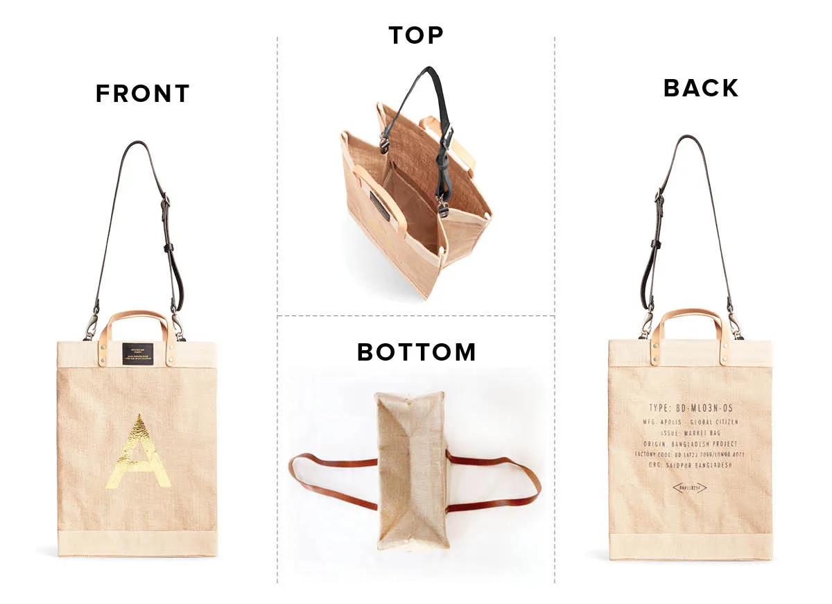 Customizable Gold Foil Detachable Market Bag | Artist Collaboration