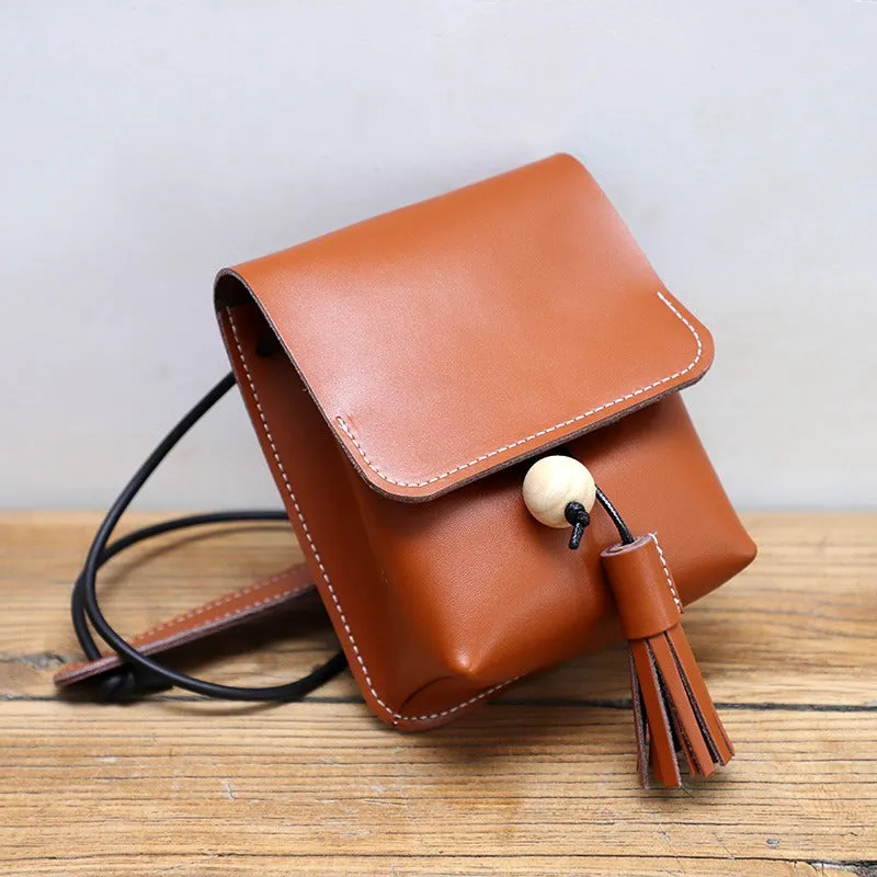 Cute Green LEATHER Small Side Bag Handmade WOMEN Phone Crossbody BAG Purse FOR WOMEN