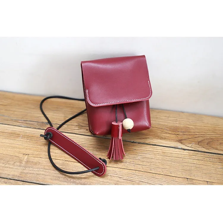 Cute Green LEATHER Small Side Bag Handmade WOMEN Phone Crossbody BAG Purse FOR WOMEN