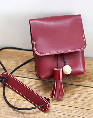 Cute Green LEATHER Small Side Bag Handmade WOMEN Phone Crossbody BAG Purse FOR WOMEN