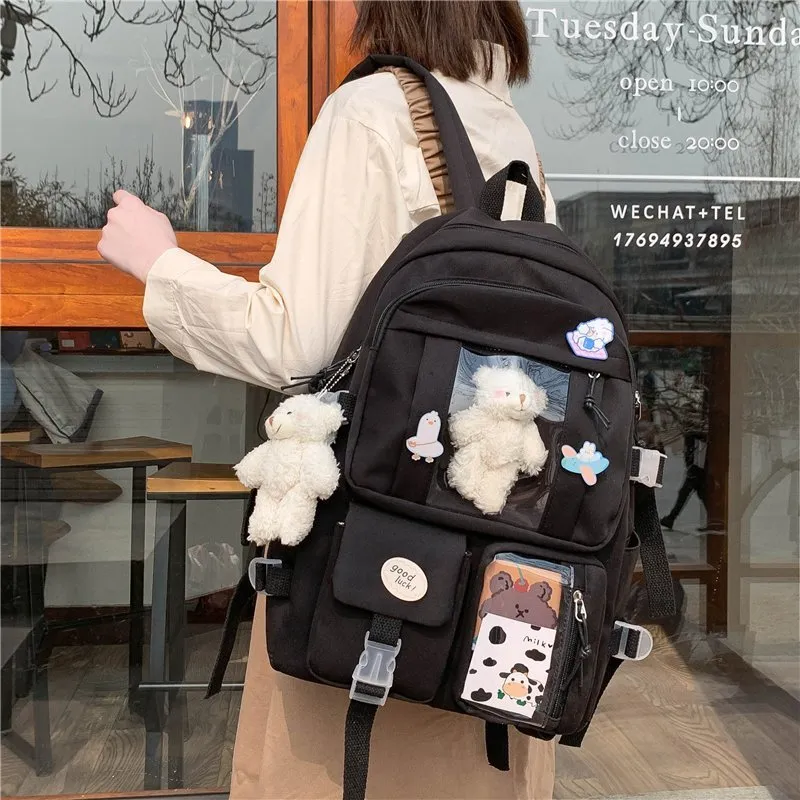 Cute Women Large Capacity Backpack Waterproof Nylon Female Schoolbag College Lady Laptop Backpacks Kawaii Girl Travel Book Bags