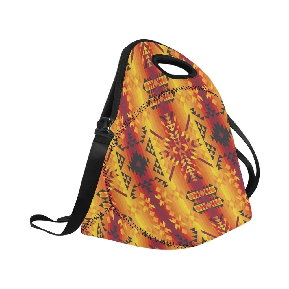 Desert Geo Yellow Red Neoprene Lunch Bag/Large