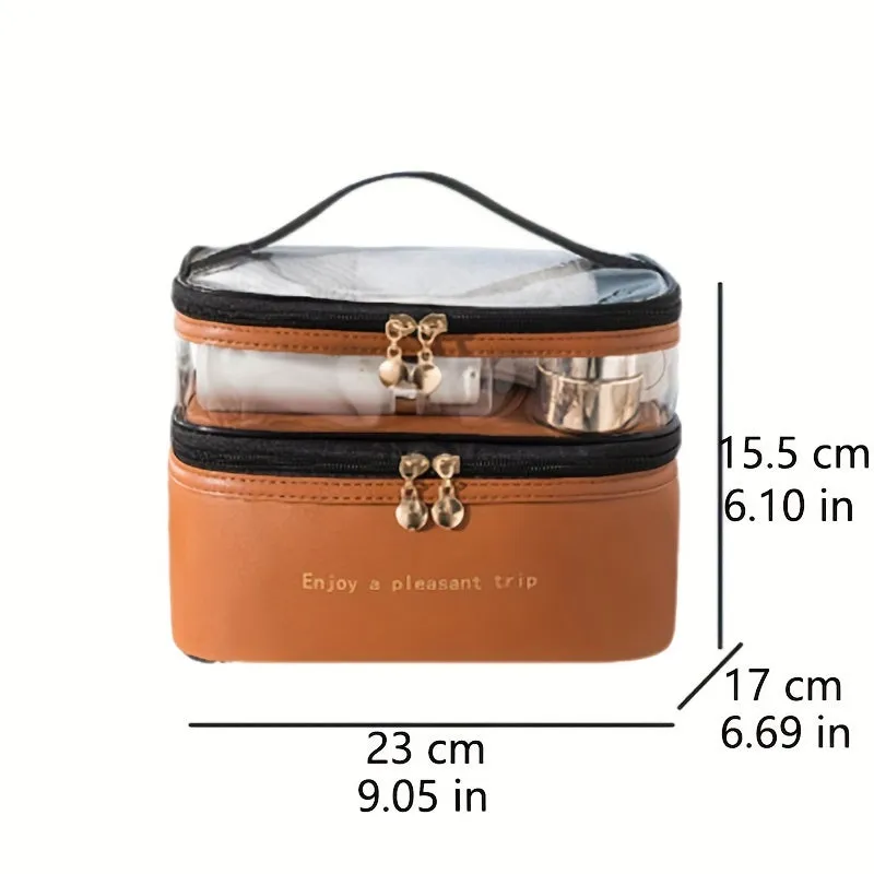 Doublelayer Large Capacity Cosmetic Bag for Travel Toiletries