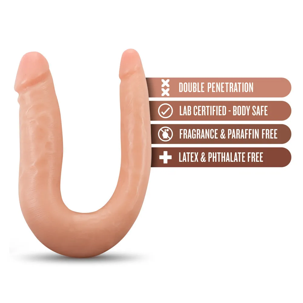 Dr. Skin By Blush® | Mini Double Dong Vanilla 12.5-Inch Long Double Dildo With Suction Cup Base