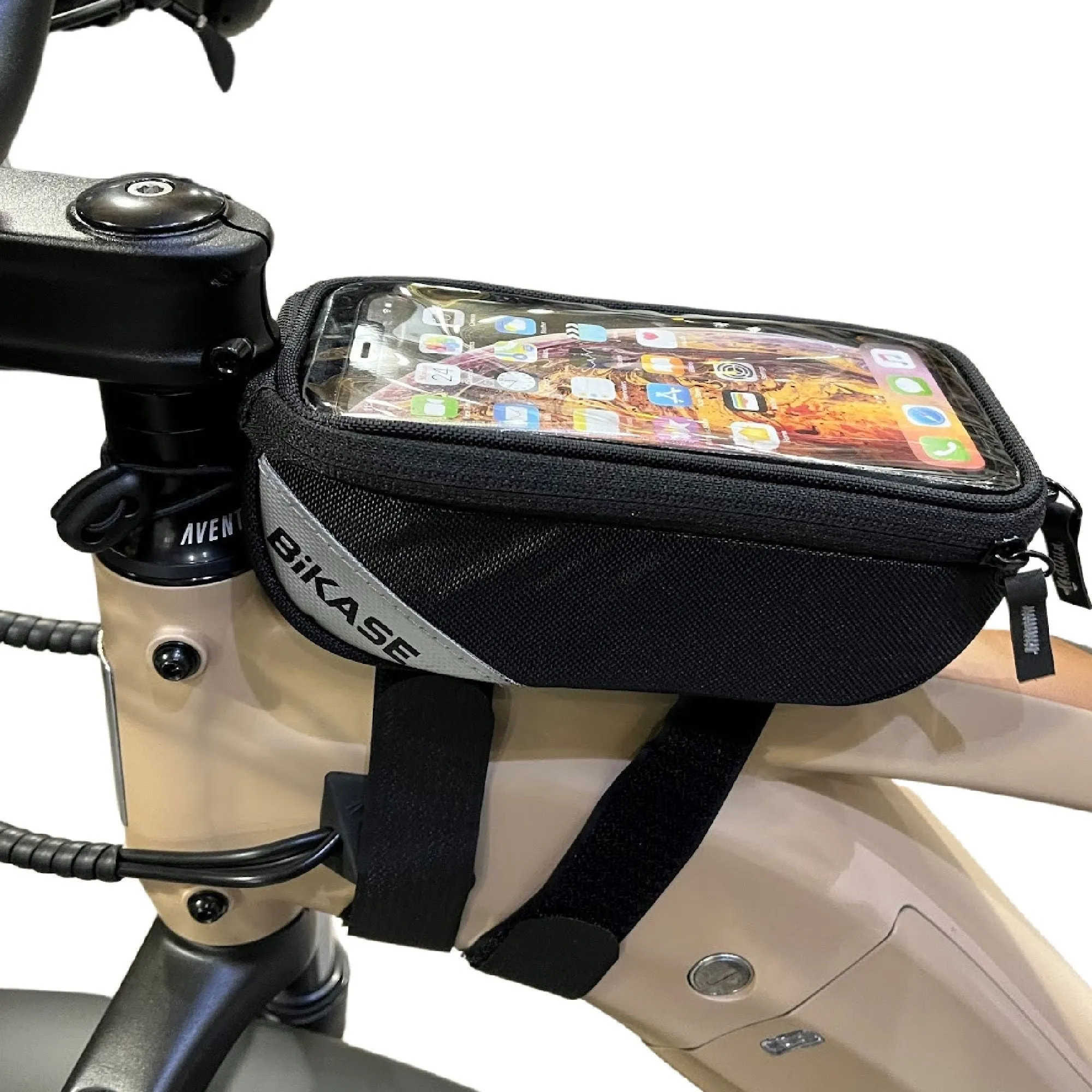 EBike Phone Holder – Beetle Phone Bag for Large Diameter Bike Frames by BiKASE