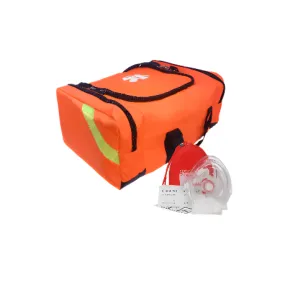 Ever Ready First Aid Large EMT First Responder Trauma Bag with CPR Resuscitator Mask - Orange