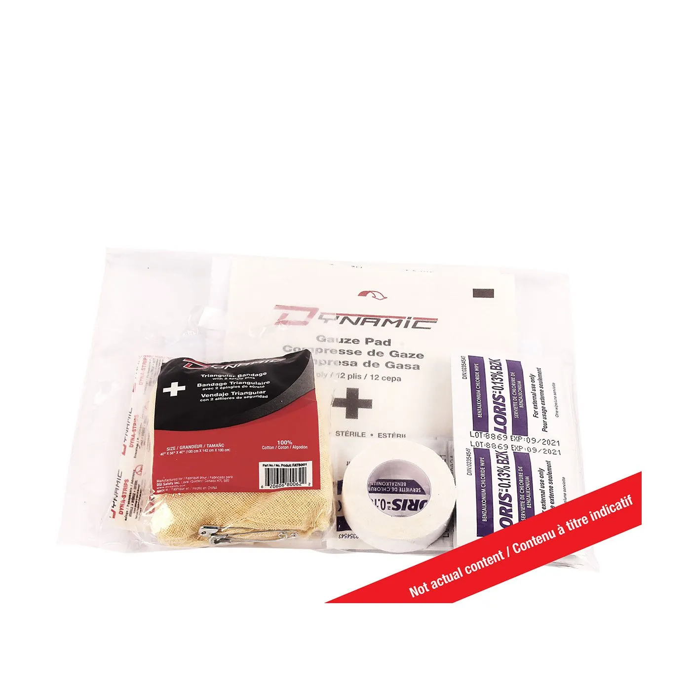 First Aid Kit - Dynamic CSA Standard First Aid Kit, Type 1: Personal (Metal, Nylon or Plastic Packaging)