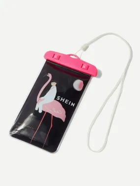 Flamingo Print Waterproof Pouch Bag