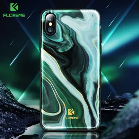 FLOVEME Luxury Phone Case For iPhone X 8 7 Soft Edge Agate Pattern Cases for Apple iPhone 7 7 8 Plus Cover Silicone Accessories