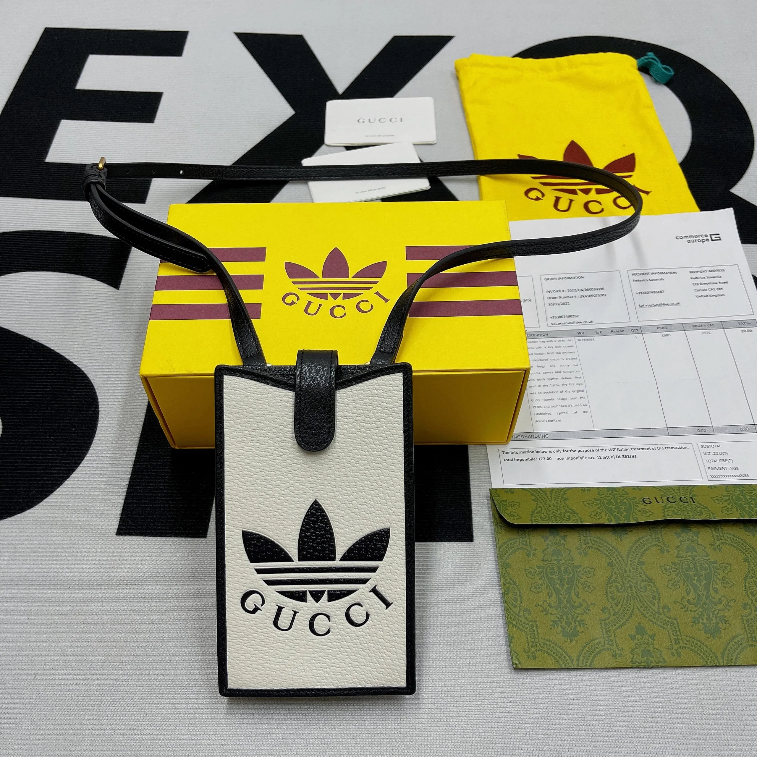 gg x Adidas Phone Case White For Women, Women&#8217;s Bags 7.3in/18cm gg‎