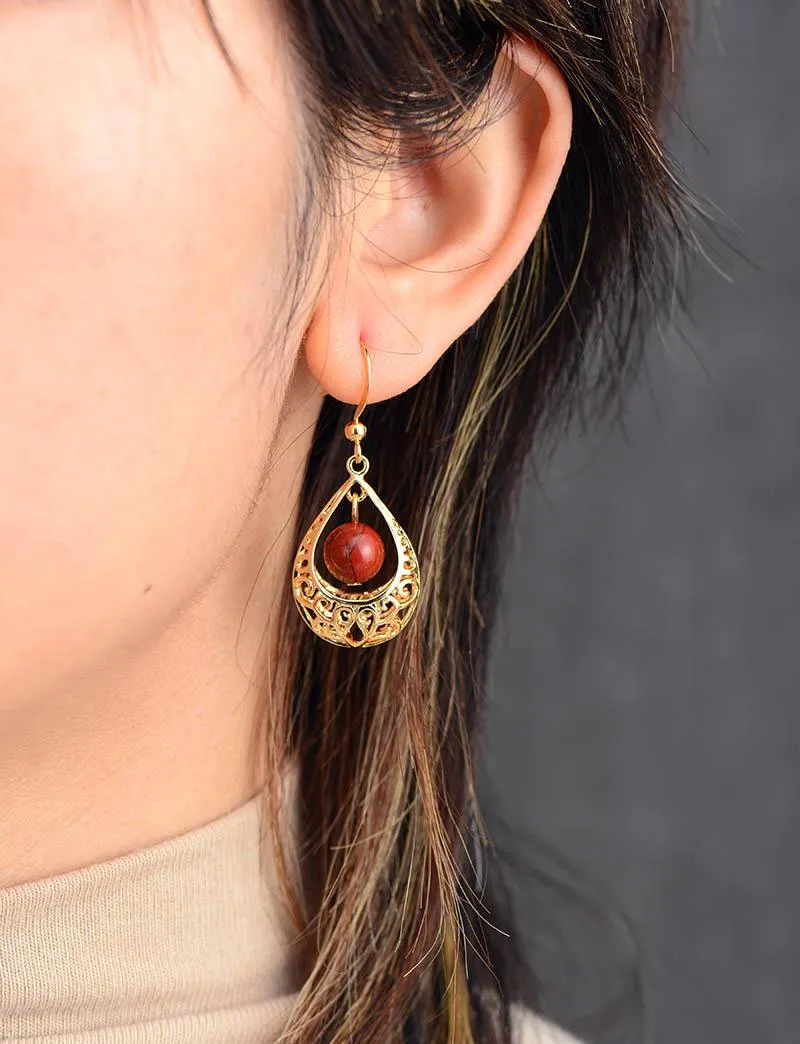 Giragun Red Jasper Dangle Earrings