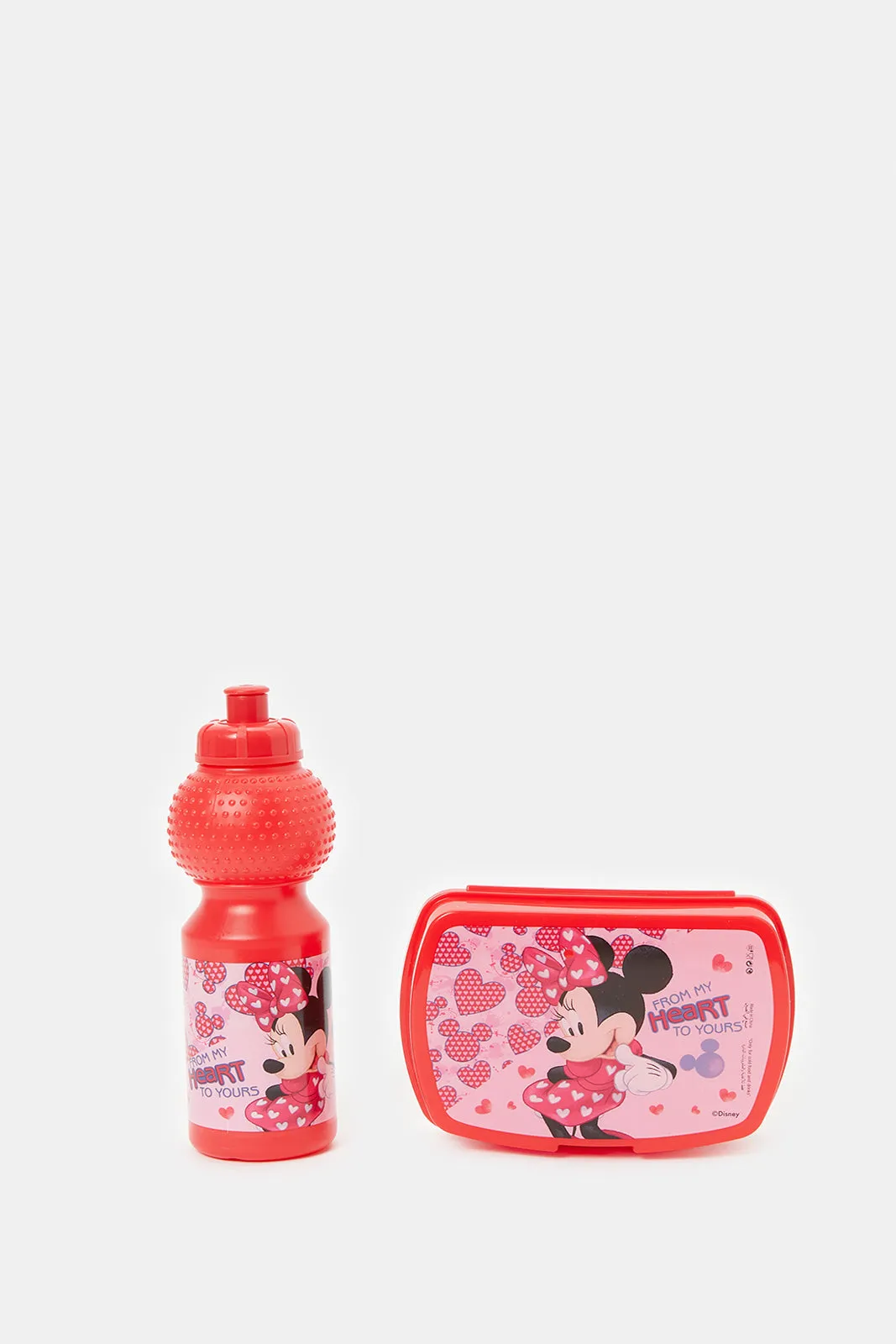 Girls Pink Minnie Mouse Print Trolley (5 Piece)