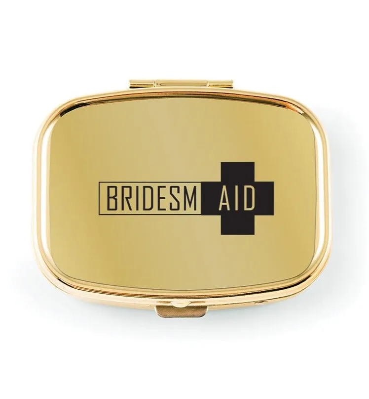 Gold Bridesmaid First Aid Hangover Pocket/Purse Pill Box